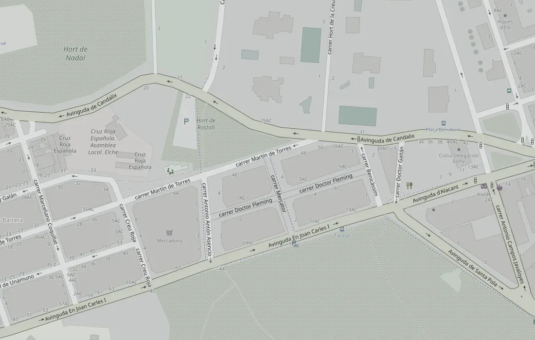 Plano de situación del despacho en Mercator nº3 - 2ºN. 03202 Elche. Alicante